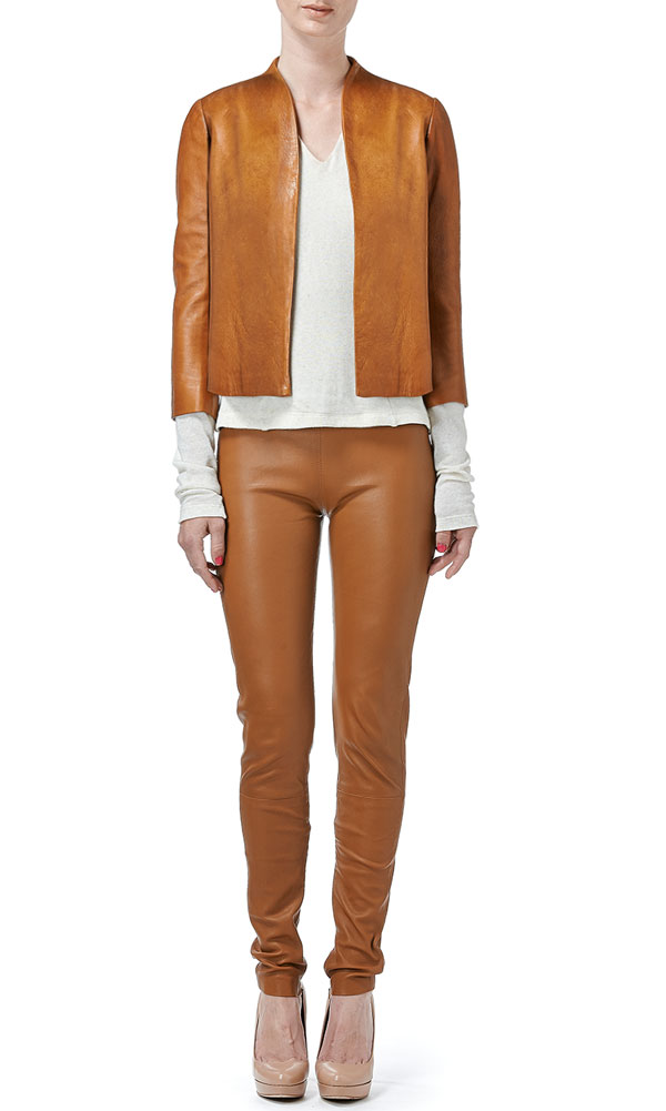 View-4
BECKLEY-BY-MELISSA
Leather-Bolero-Jacket
Spring-for-a-simple-uniform-this-season-with-the-latest-collection-from-BECKLEY-BY-MELISSA.-Distinctly-feminine,-subtly-athletic-and-supremely-understated,-the-collection-features-a-new-signature-print-and-simple,-symmetrical-shapes-for-pieces-that-are-at-once-instantly-classic-and-startlingly-fresh.-Clean-up-your-act-in-this-crisp-BECKLEY-BY-MELISSA-Leather-Bolero-Jacket.-Promo-codes-not-applicable-on-this-item.